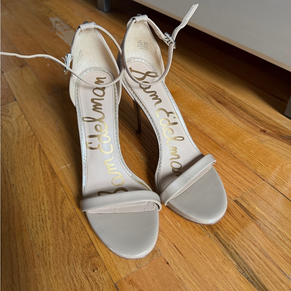 Sam Edelman Tan Heels with Ankle Straps